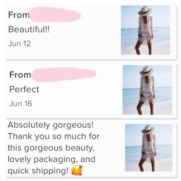 Crochet Beach Cover Up Deep V Neck Dress - Picture 14 of 16